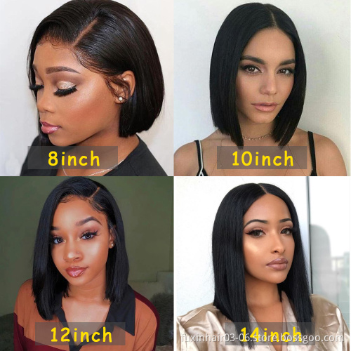 Free Part 4x4 Lace Closure Wig Short Virgin Human Hair Lace Front Bob Wigs 6x6 Hd Transparent Lace Wig